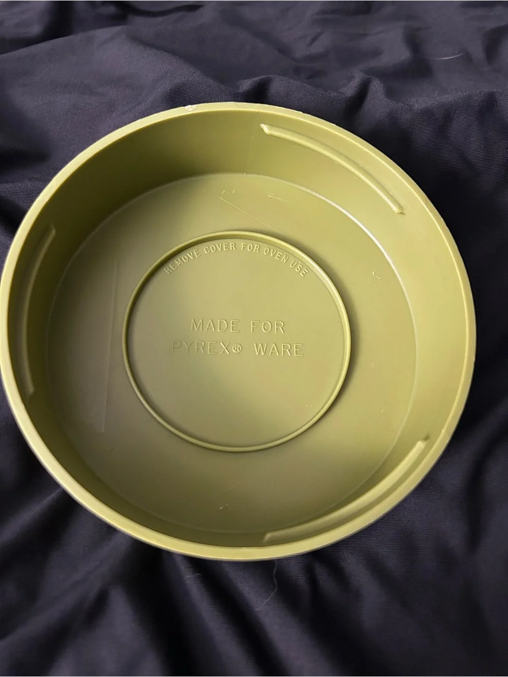 Vintage Pyrex Clear Glass Storage Jar with Avocado Green Lid